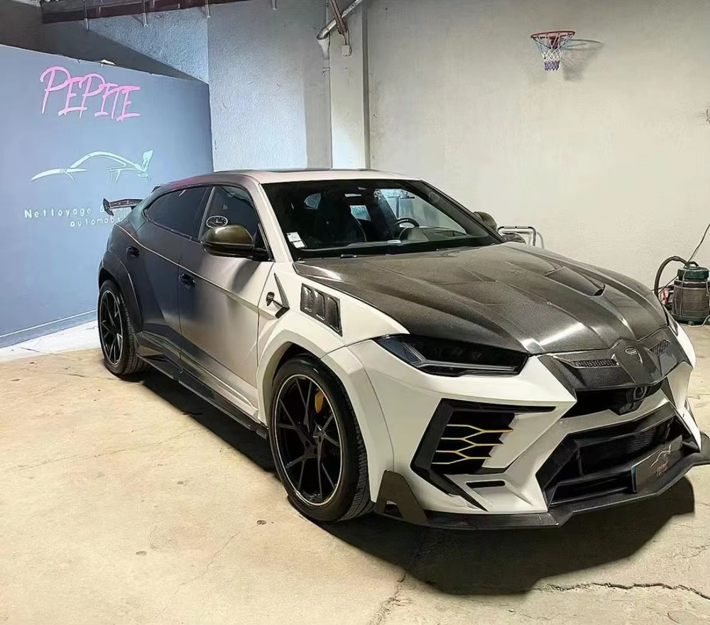 Msy Style Semi- Carbon Fiber Front Bumper Side Skirt Rear Diffuser Rear Spoiler Hood for Lamborghini Urus Body Kit