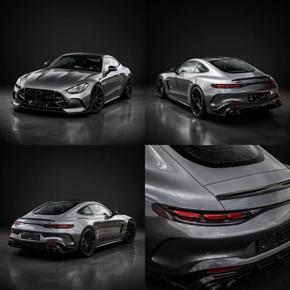 BB Style Dry Carbon Fiber Body Kit for Mercedes AMG GT C192 2024-2026 Front Lip Canards Rear Diffuser Wing Exhaust Tips