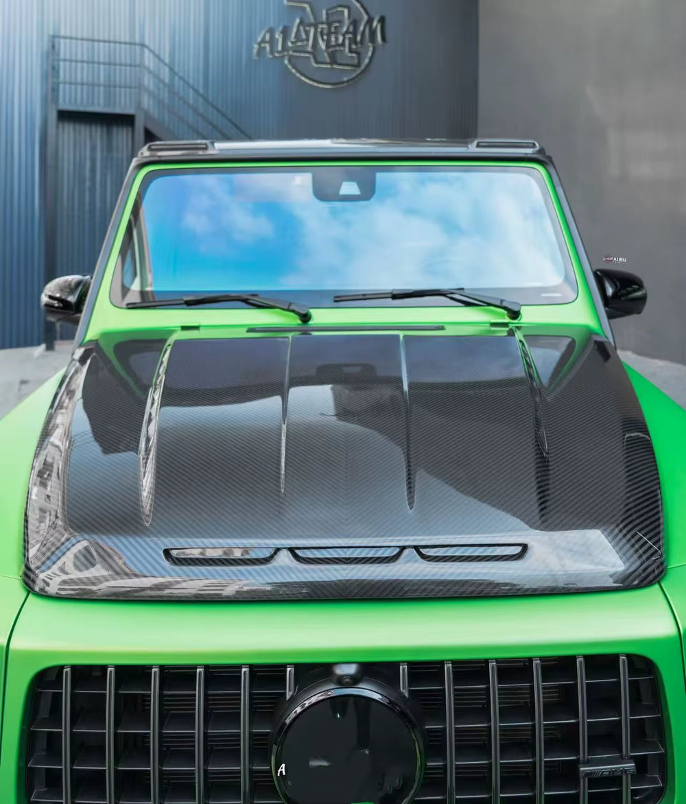 TOP Style Dry Carbon Fiber Body Kit for Mercedes-Benz G-Class W464 W465 G63 Front Lip Hood Rear Diffuser Spoiler Wheel Arches