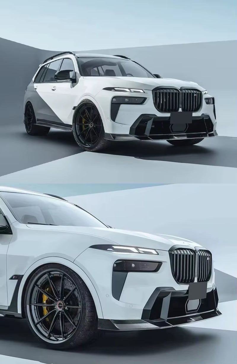 For BMW X7 2023-2025 FD Style Carbon Fiber Front Lip Skirt Rear Diffuser Spoiler Body Kit