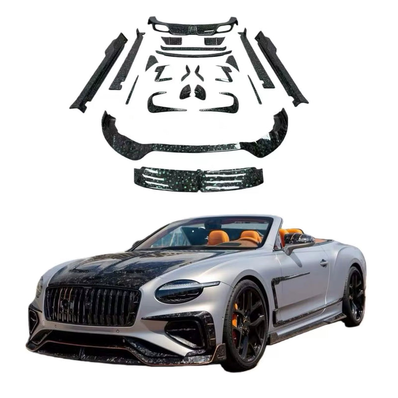 Upgrade Msy Dry Carbon Fiber Front Lip Skirt Rear Diffuser Spoiler Hood for Bentley Continental GT 2025 Body Kit
