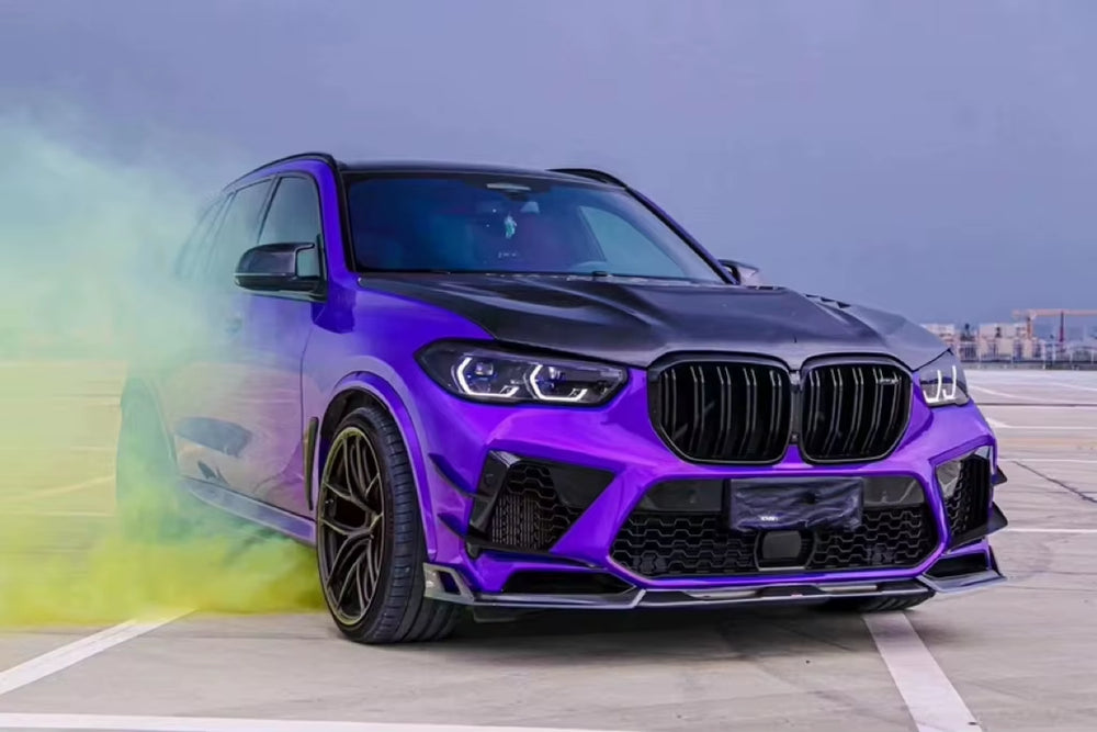 A-E Style Carbon Fiber Body Kit for BMW X5M F95 Carbon Fiber Front Lip Skirt Rear Diffuser Spoiler Hood Wide Body Kit