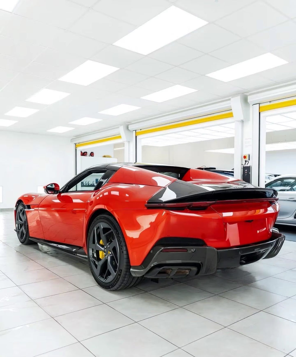 For Ferrari 849 Testrossa OEM Style Dry Carbon Fiber Body Kit Front Lip Side Skirts Rear Diffuser Spoiler