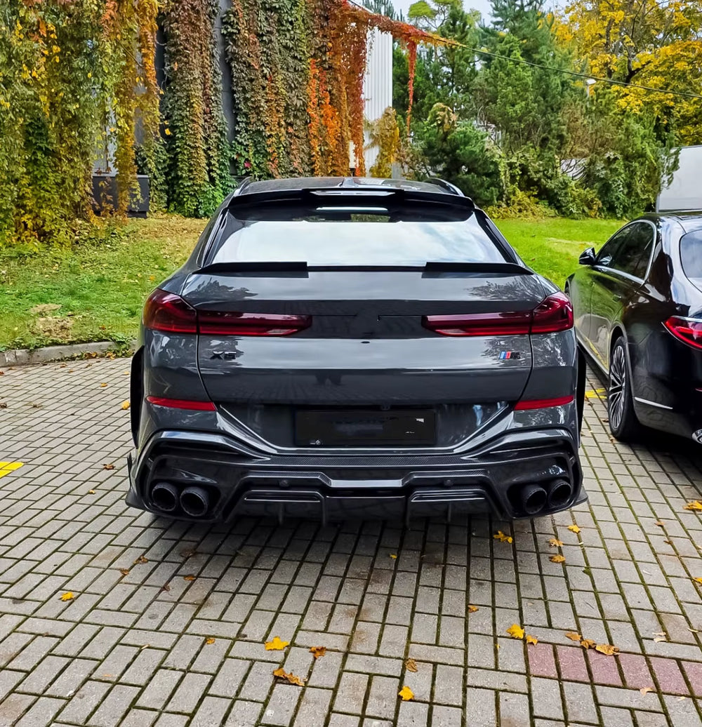 PK Style Carbon Fiber Rear Diffuser Rear Spoiler for BMW X6 G06 Body Kit