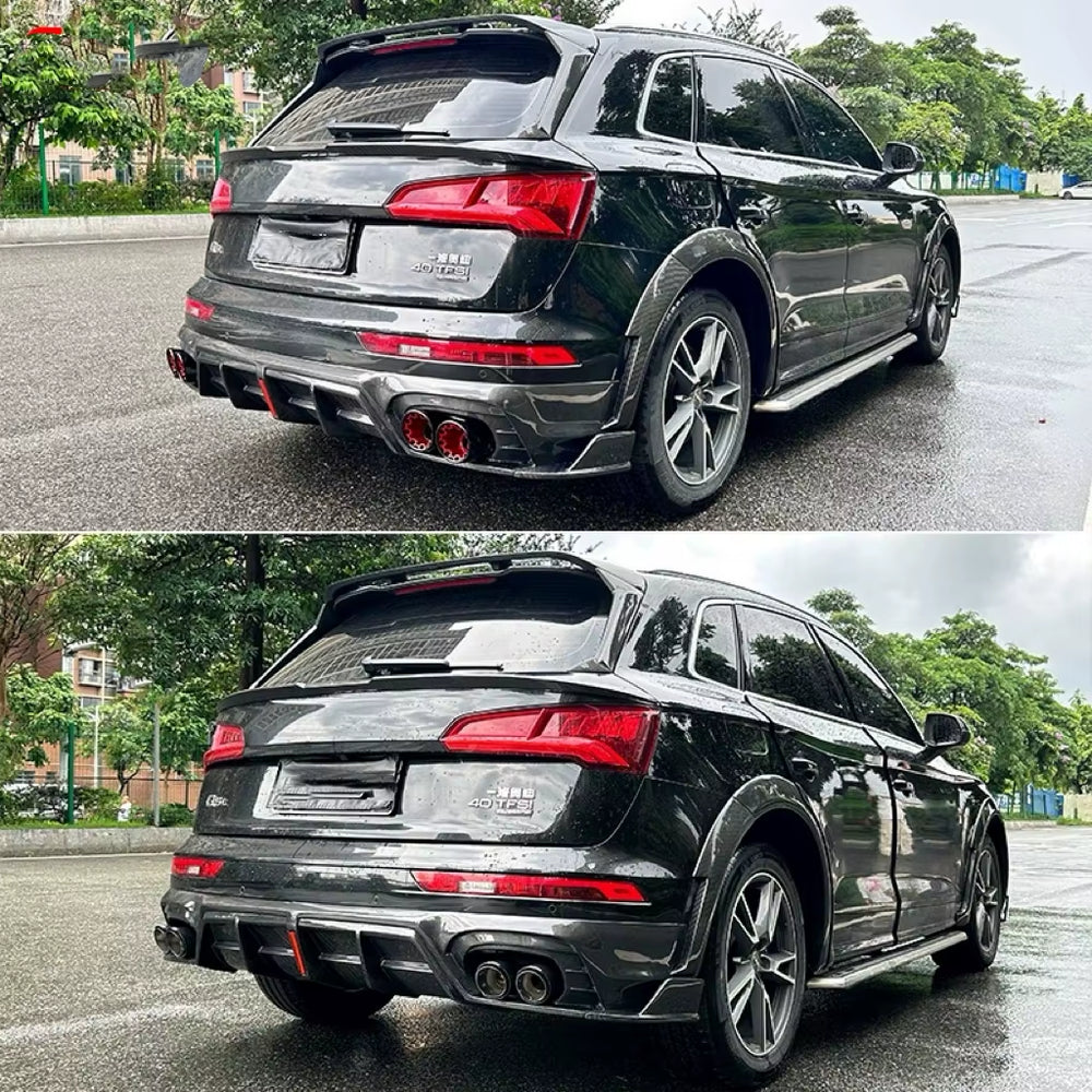 Carbon Fiber Body Kit for Audi Q5L 2018-2022 Front Lip Side Skirt Rear Lip Spoiler Top Wing