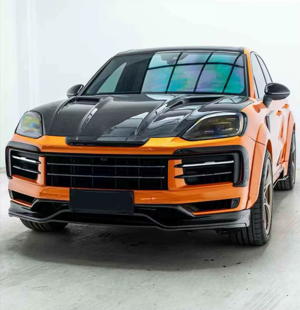 TKT Style Dry Carbon Fiber Body Kit for Porsche Cayenne 2024+ Front Lip Rear Diffuser Hood Body Kit