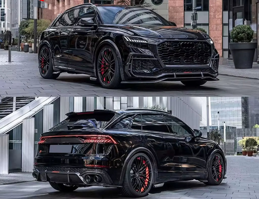 Upgrade at Style Carbon Fiber Body Kit for Audi RSQ8 Front Lip Skirt Rear Diffuser Spoiler Wide-Body