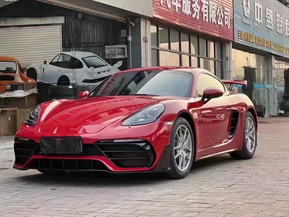 For Porsche 718 Cayman Boxster Upgrade PD Style Front Bumper Rear Bumper Side Skirt Rear Diffuser Spoiler Body Kit