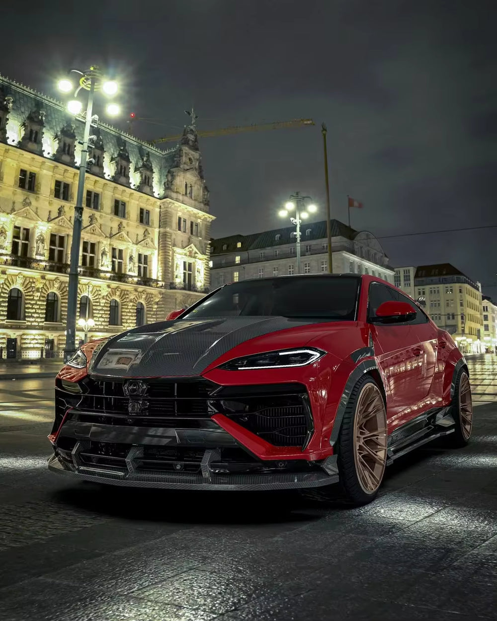 WD Style Dry Carbon Fiber Body Kit for Lamborghini URUS SE Front Lip Skirt Rear Diffuser Spoiler Hood Wide Body Kit