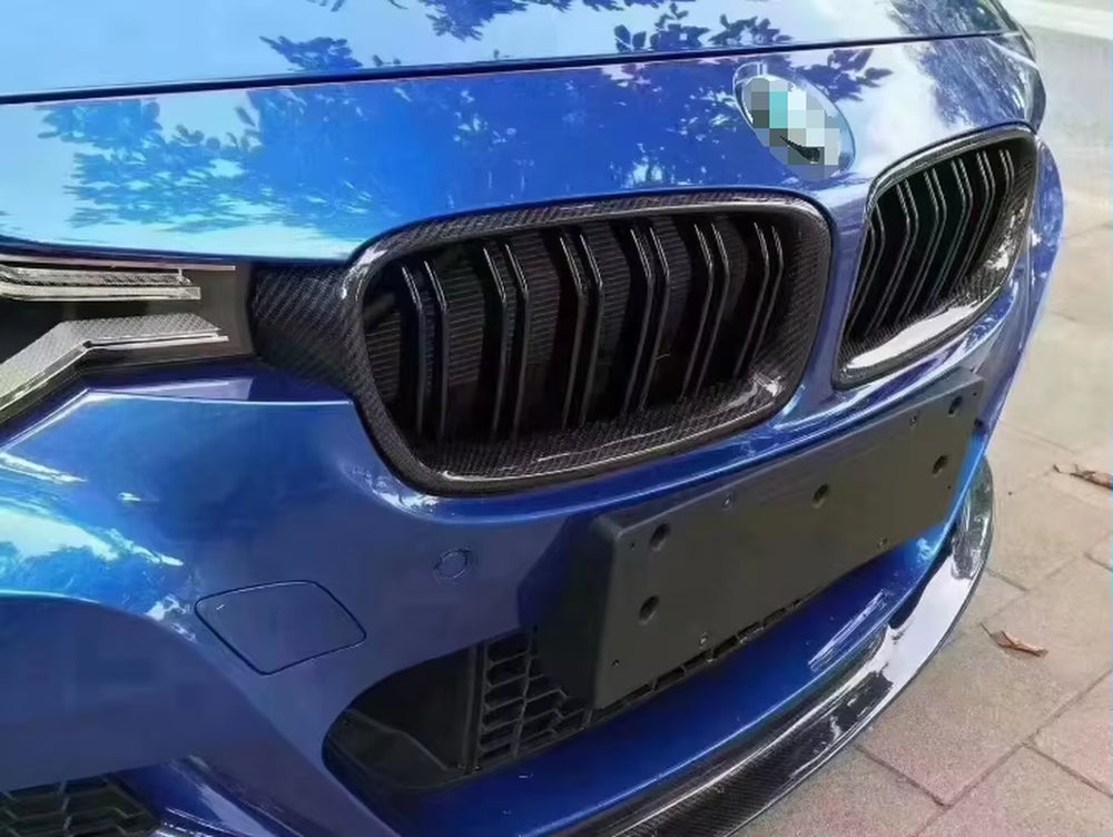 Carbon Fiber F30 Front Bumper Dual Grille Carbon Fiber Parts Auto Parts for BMW 3 Series