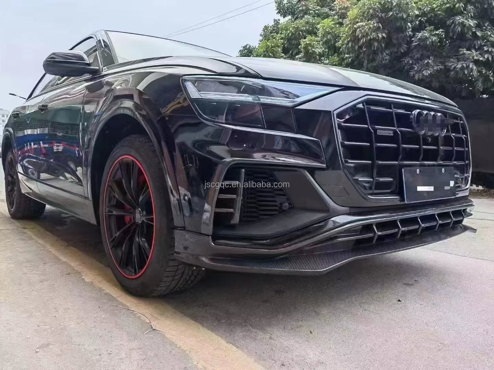Carbon Fiber Front Lip Splitter Rear Diffuser Spoiler Exhaust Facelift Bodykit for Audi Q8 Abt Style
