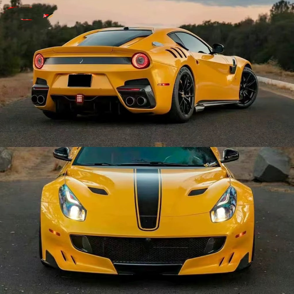 TDF Style Body Kit for Ferrari F12 Front and Rear Bumper Side Skirt Fender Wide Body Kit