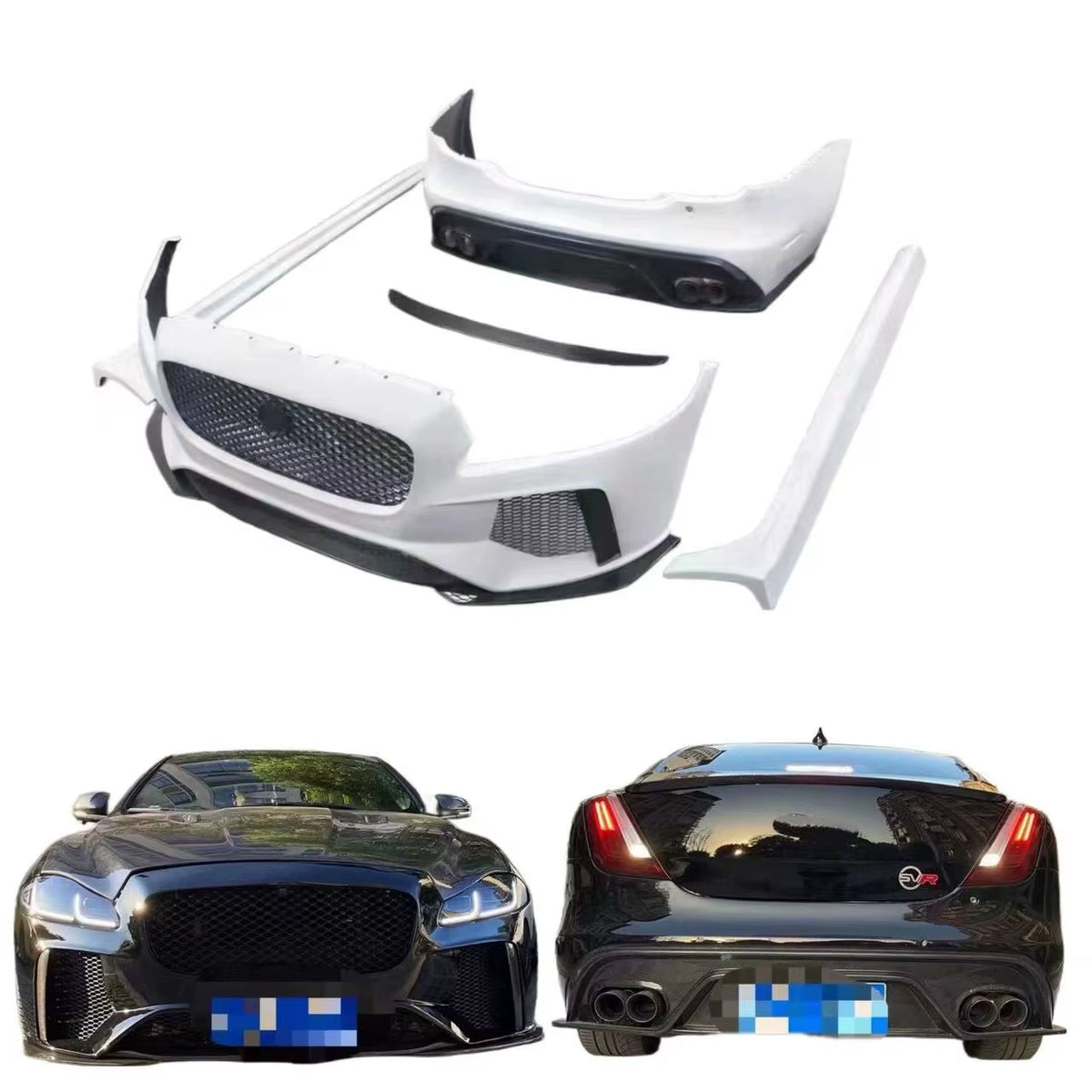 Jaguar XJL SVR Style Body Kit: Front Bumper, Front Lip, Rear Bumper, and Side Skirts Upgrade