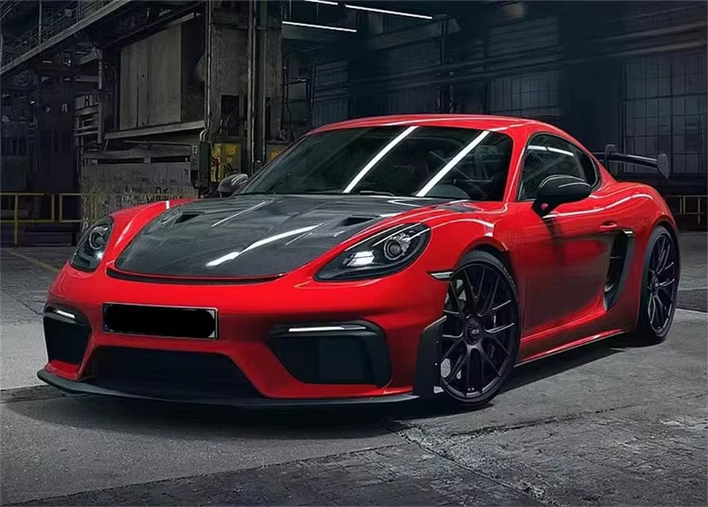 Front Bumper Carbon Fiber Facelift Body Kit for Porsche 718 Cayman Side Skirt Rear Diffuser Spoiler RS Style