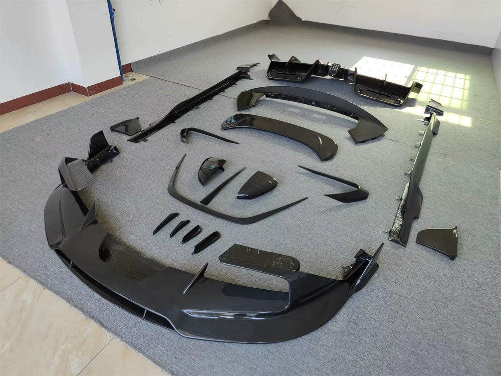 For Ferrari SF90 Msy-Style Dry Carbon Fiber Front Lip Skirt Rear Diffuser Spoiler Body Kit for Ferrari SF90