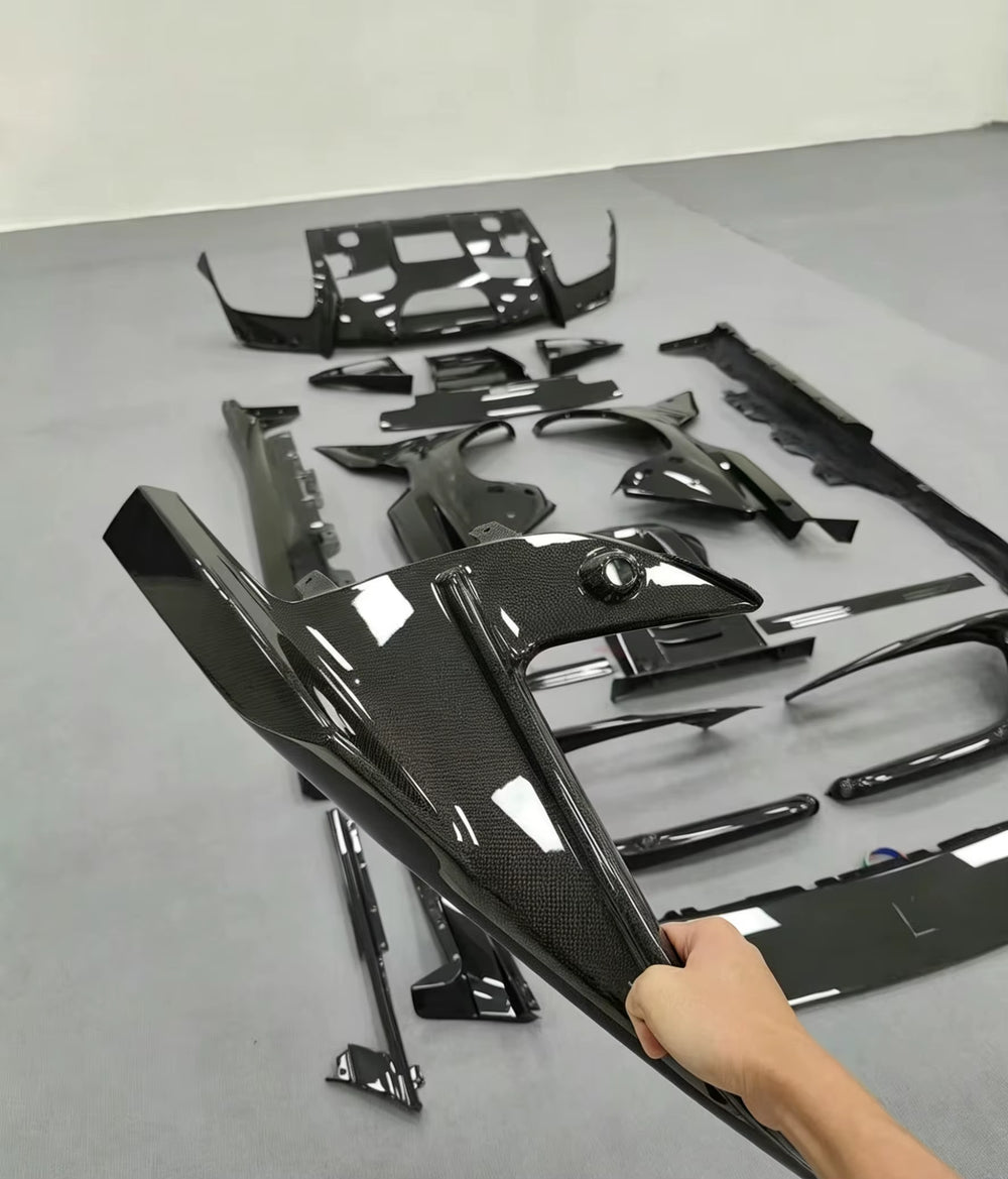For Ferrari 849 Testrossa OEM Style Dry Carbon Fiber Body Kit Front Lip Side Skirts Rear Diffuser Spoiler