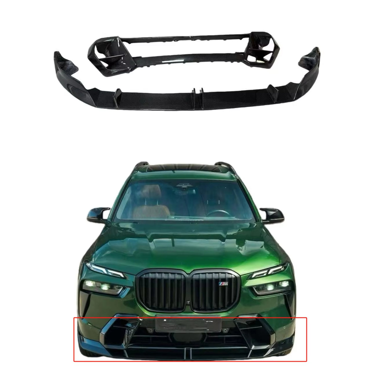 LD Style Carbon Fiber Body Kit for BMW X7 G07 Carbon Fiber Front Lip Grill Front Bumper Tuyere Body Kit