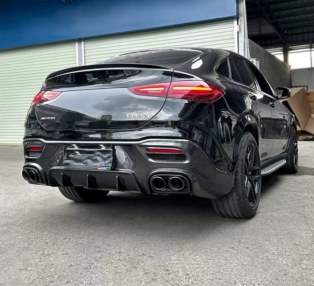 LD Style Carbon Fiber Body Kit for Mercedes Benz GLE Class W167 C167 (2024+) - Front Lip and Rear Diffuser Spoiler
