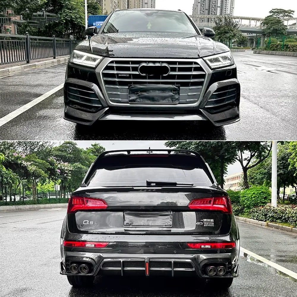 Carbon Fiber Body Kit for Audi Q5L 2018-2022 Front Lip Side Skirt Rear Lip Spoiler Top Wing