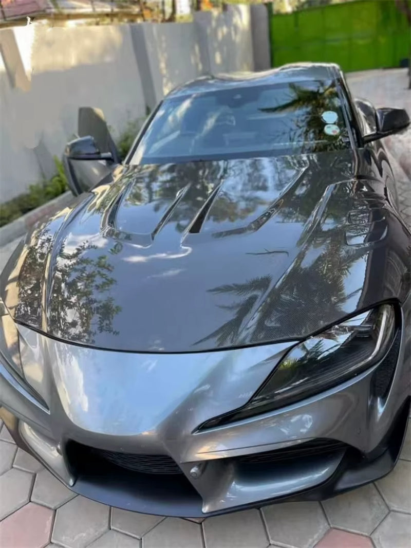 Carbon Fibre VS Style Hood for Toyota Supra A90 A91 MK5 MKV LB Style Engine Cover Air Vent Bonnet Auto Parts