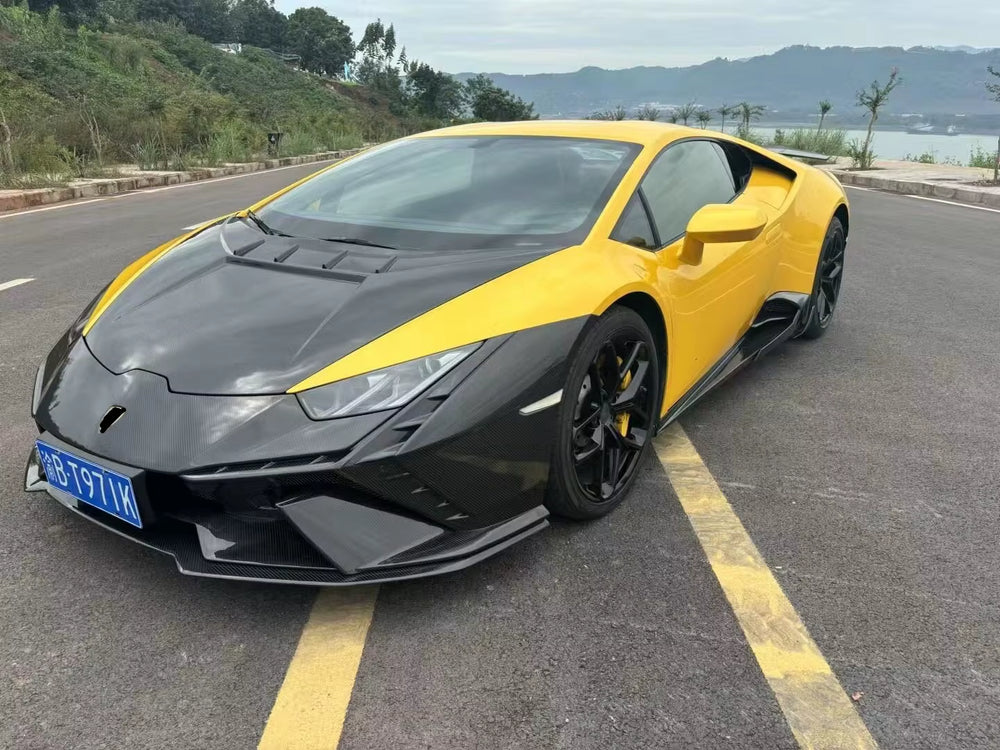 High Quality Dry Carbon Fiber for Lamborghini LP580 610 EVO Upgrade Tecnic Front Bumper Hood Body Kit