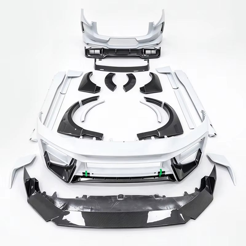Porsche Cayenne 9Y0 TH Style Dry Carbon Fiber Body Kit: Front Lip, Hood Diffuser, Spoiler, and Widebody Wheel Arch Upgrades