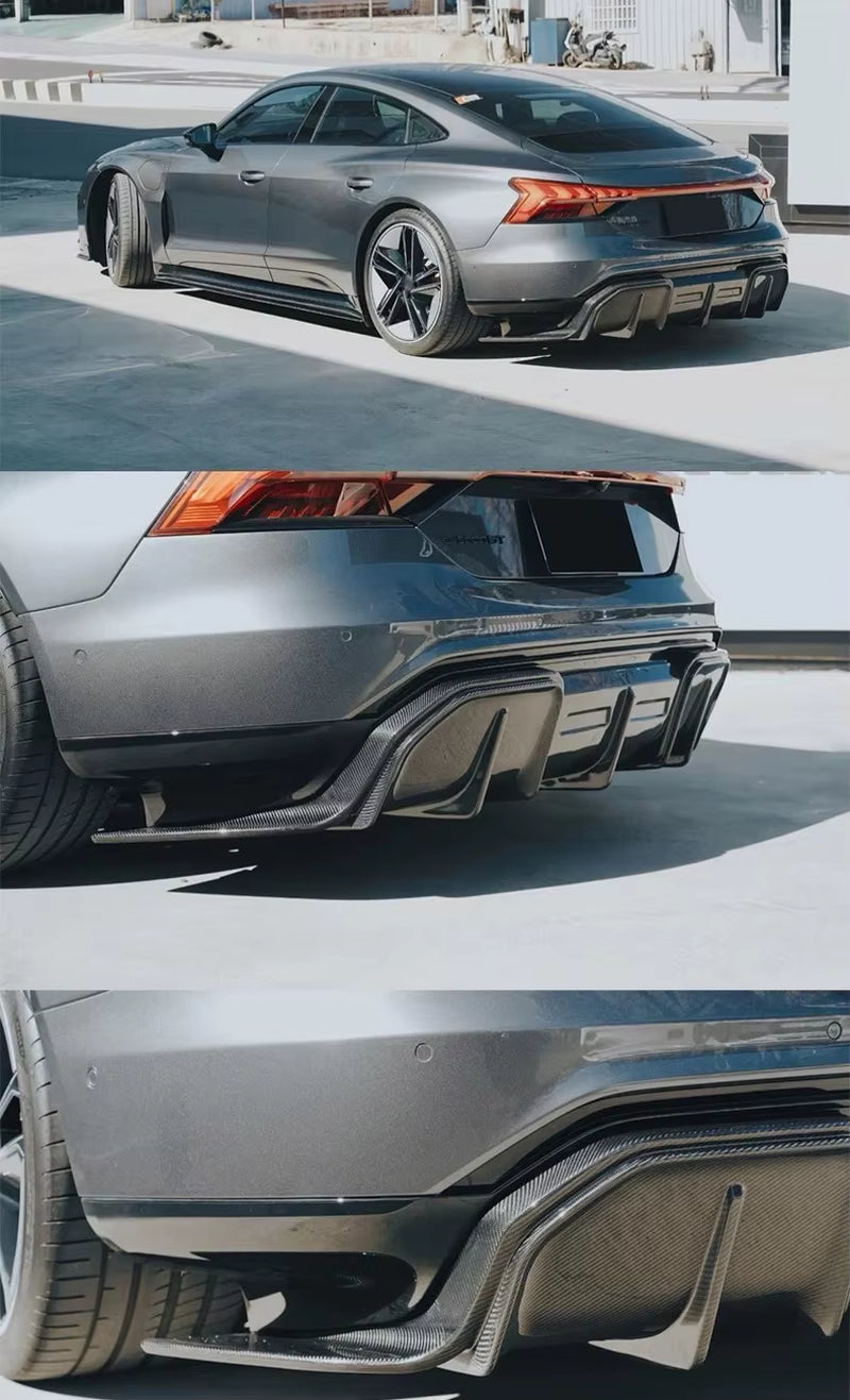 For Audi E-TRON GT 2020-2024 Dry Carbon Fiber Front Lip Side Skirt and Rear Diffuser Spoiler Body Kit