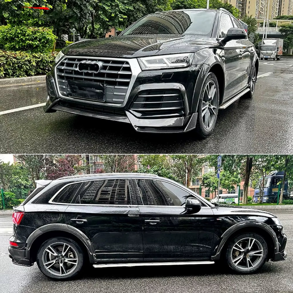 Carbon Fiber Body Kit for Audi Q5L 2018-2022 Front Lip Side Skirt Rear Lip Spoiler Top Wing