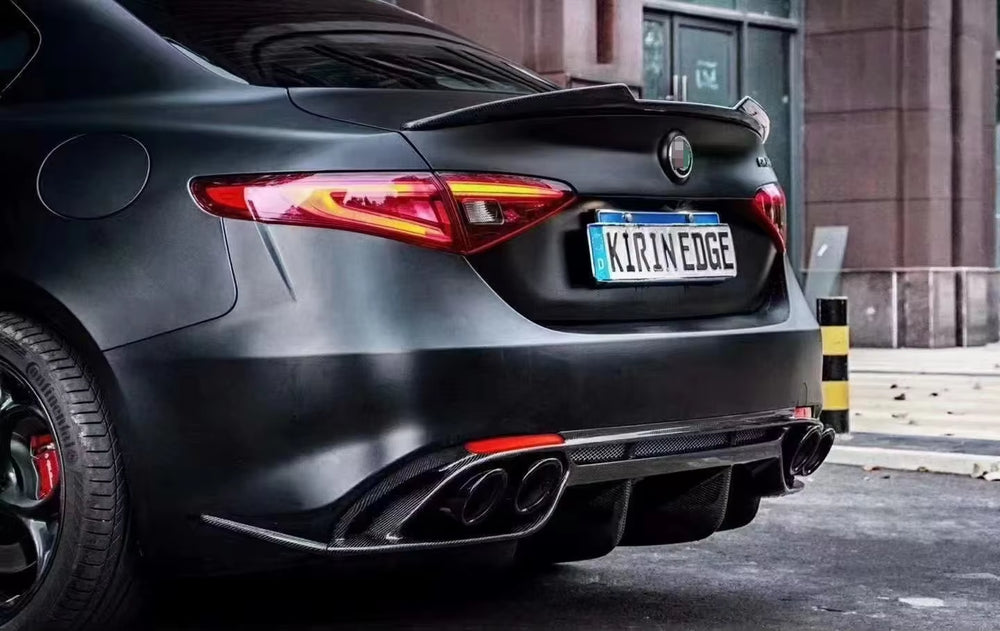 Real Carbon Fiber Rear Bumper Diffuser for Alfa Romeo Giulia 2017-2020 Carbon Fiber Body Kit