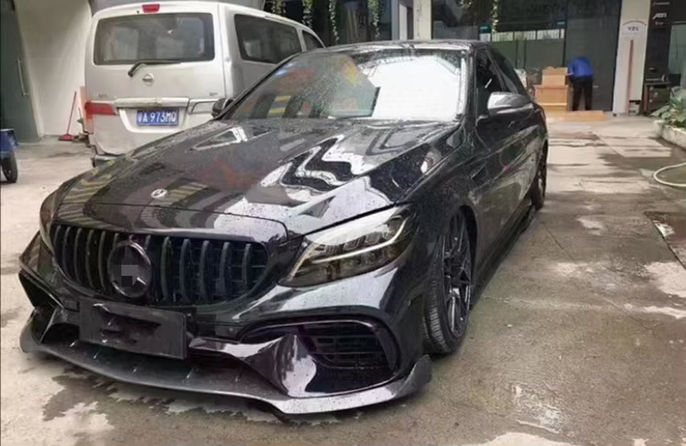Carbon Fiber Body Kit Front Rear Bumper for Benc W205 C65 Bodykit B Style Carbon Fiber