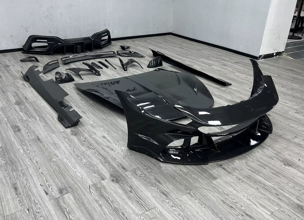 MSY Style Dry Carbon Fiber Body Kit for Ferrari Roma Front and Rear Bumper Side Skirt Spoiler Hood Body Kit