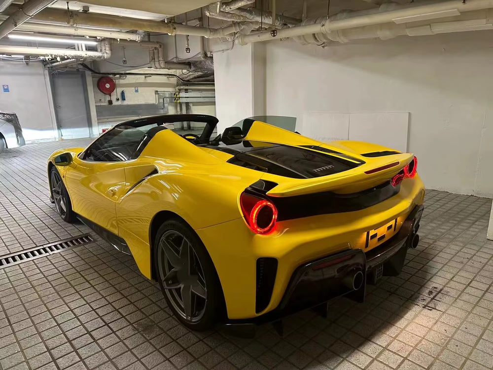Pp+ Dry Carbon Fiber Pista Body Kit for Ferrari 488 Gtb Spider Pista Front and Rear Bumper Side Skirts Spoiler