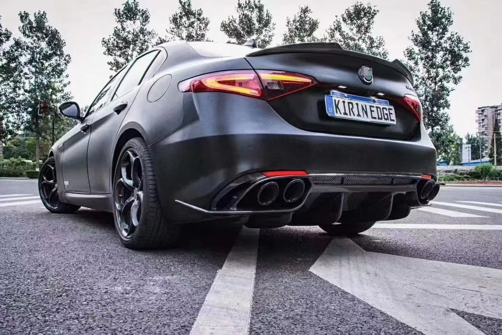 Real Carbon Fiber Rear Bumper Diffuser for Alfa Romeo Giulia 2017-2020 Carbon Fiber Body Kit