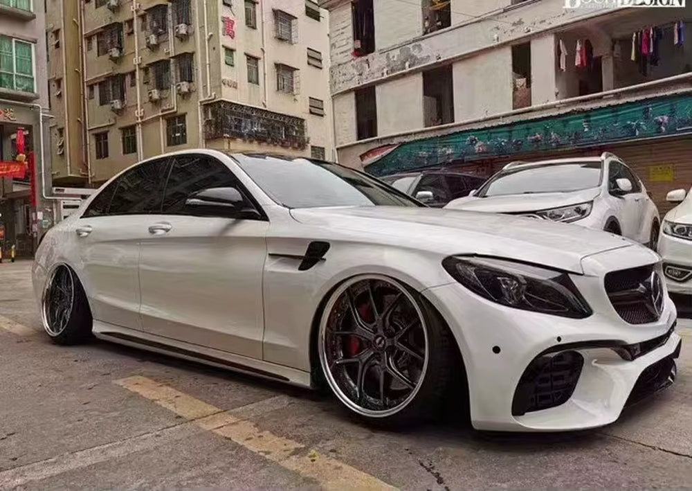 Carbon Fiber Body Kit Front Rear Bumper for Benc W205 C65 Bodykit B Style Carbon Fiber
