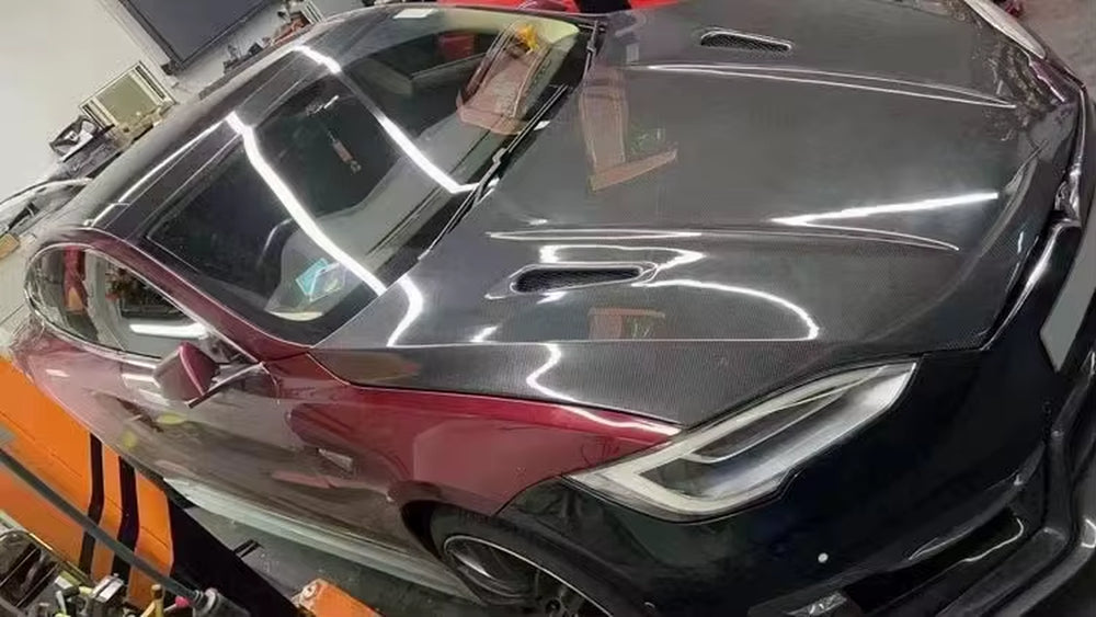 Car Body Kit Auto Body Kit for Tesla Model S 14-23 Carbon Fiber Front Hood