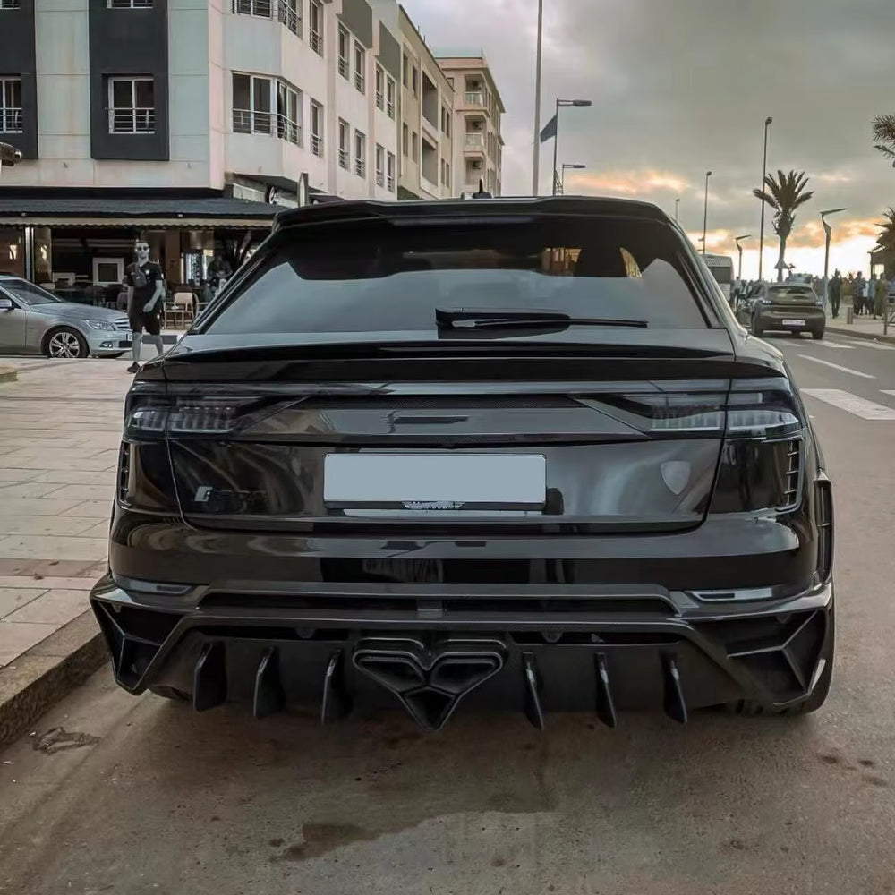 Carbon Fiber Front Bumper Side Skirts Rear Bumper Exhaust Pipes Roof Wing MSY Style Wide Body Kit for Audi Q8 RSQ8 Body Kit