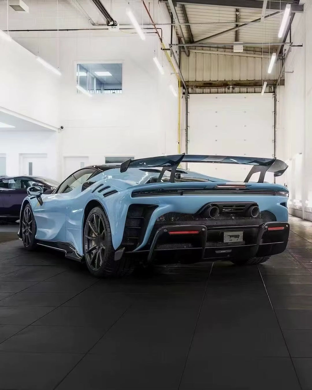 For Ferrari SF90 Upgrade SF90 XX Dry Carbon Fiber Car Bumpers Front Lip Side Skirts Rear Diffuser Body Kit
