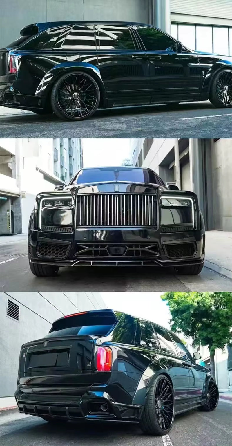 For Rolls-Royce Cullinan 2019-2025 Upgrade 1016 Style Dry Carbon Fiber Front Bumper Wheel Arch Rear Lip Spoiler Headlights