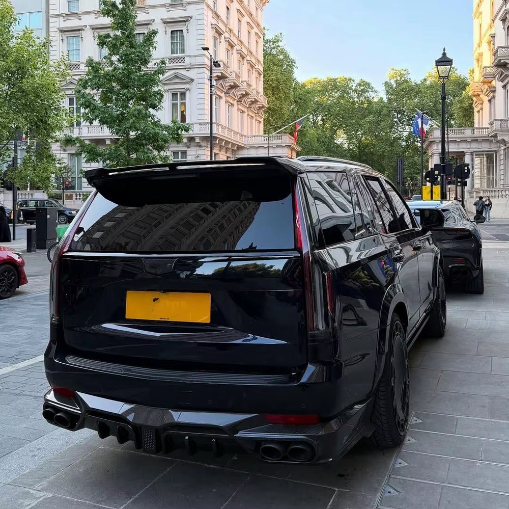 Dry Carbon Fiber MSY Style Body Kit for Cadillac Escalade - Front Lip, Side Skirts, and Rear Diffuser Spoiler