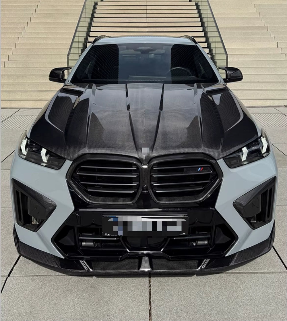 Carbon Fiber LD Style Body Kit for BMW X6M F96 2023+ Front Bumper Lip Grille Hood Cover Rear Spoiler Diffuser Side Skirt Bodykit