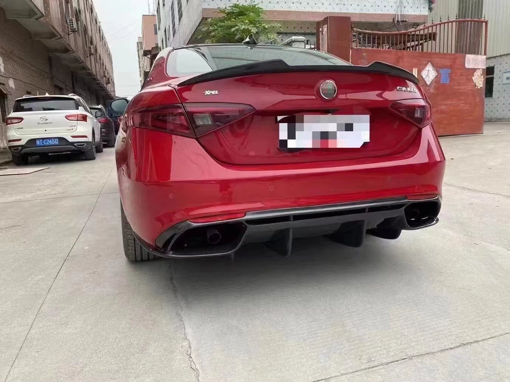 Real Carbon Fiber Rear Bumper Diffuser for Alfa Romeo Giulia 2017-2020 Carbon Fiber Body Kit