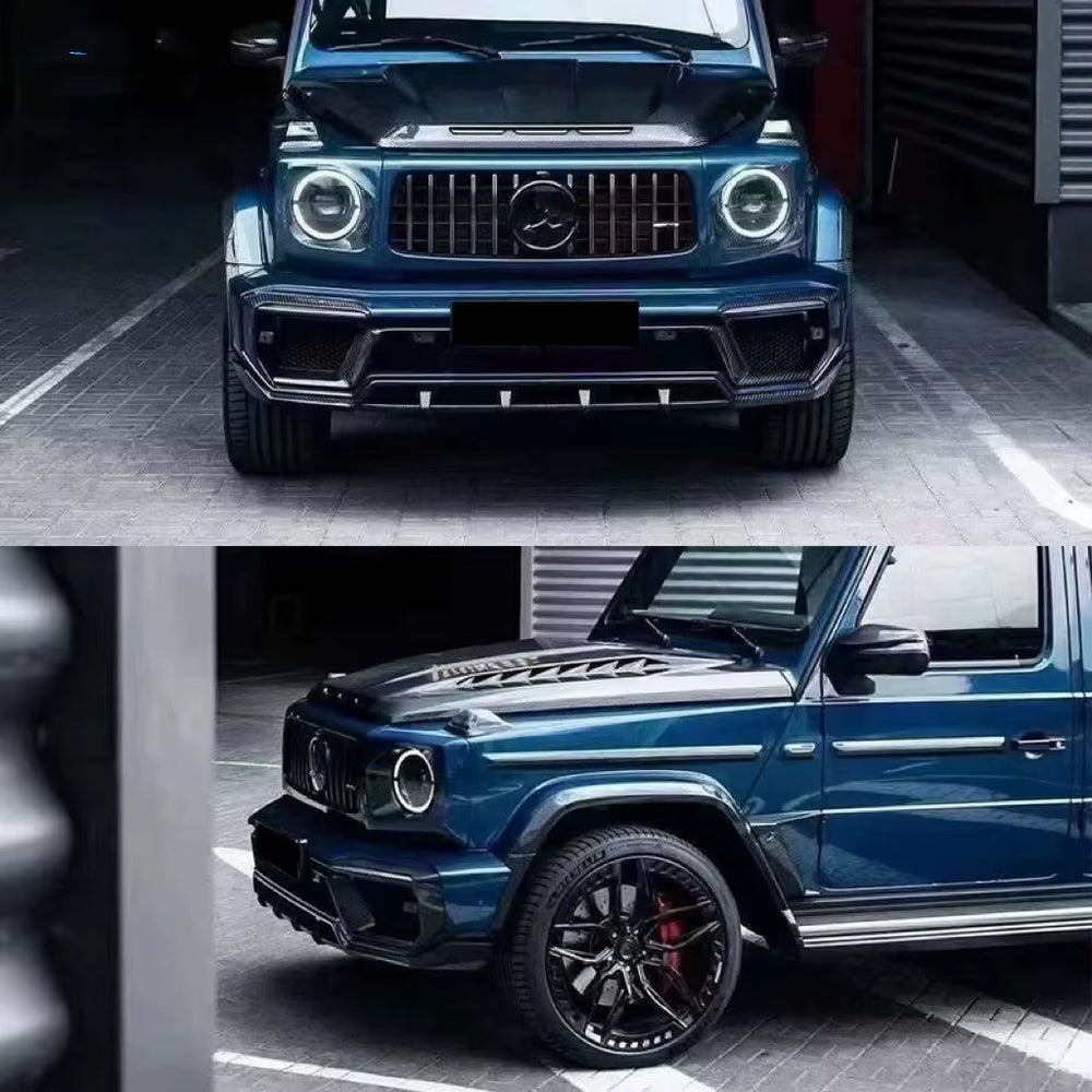 High Quality Dry Carbon Fiber TOP Style Body Kit for Mercedes-Benz G Class W464 G63 Front Lip Rear Diffuser Spoiler Hood