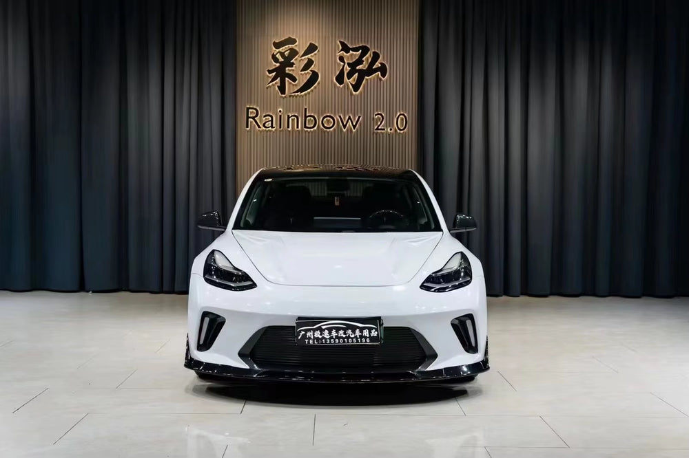 Carbon Fiber Car Bumpers for Tesla Model 3 ROBOT Style FRONT BUMPER for Body Kit Body Kit