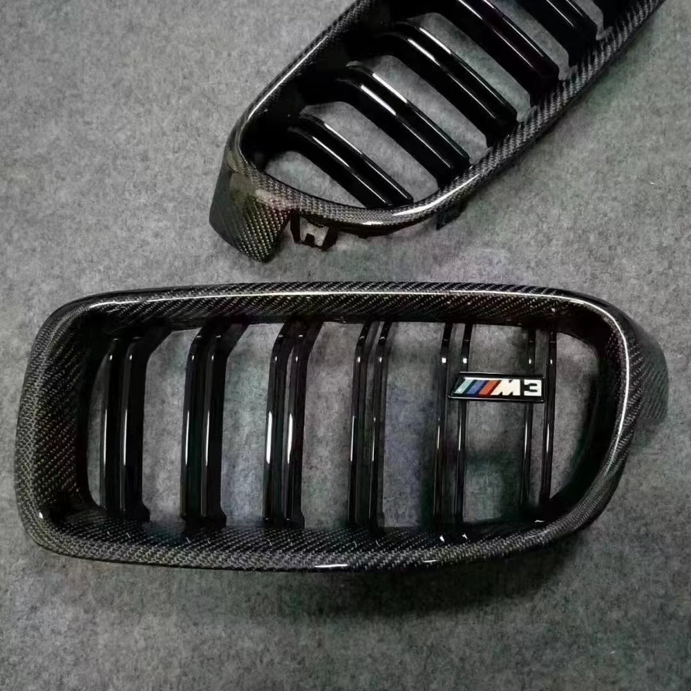 Carbon Fiber F30 Front Bumper Dual Grille Carbon Fiber Parts Auto Parts for BMW 3 Series