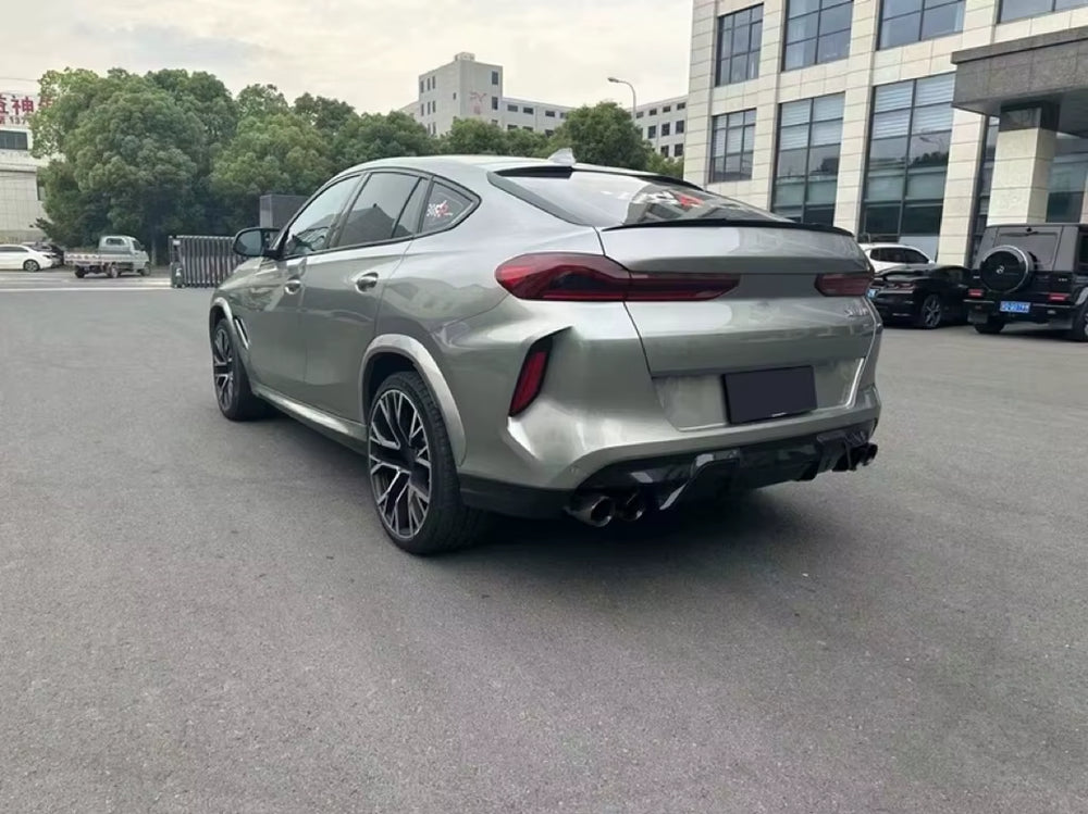 Upgrade 2024 X6M Style Body Kit for BMW X6 G06 Front and Rear Bumper Diffuser Spoiler Hood.