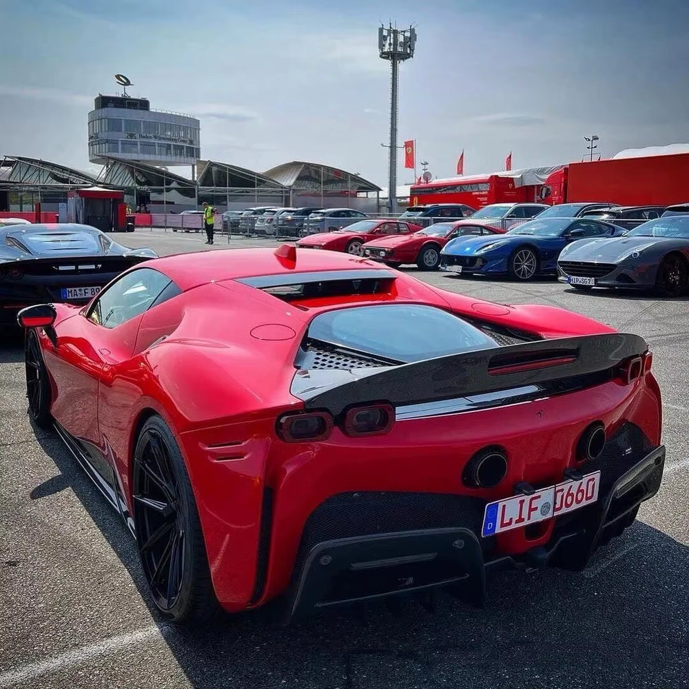 Dry Carbon Fiber OEM Style for Ferrari SF90 Front Lip Skirt Rear Diffuser Spoiler Body Kit Car Parts
