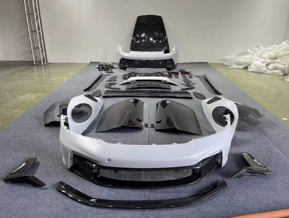 High Quality Dry Carbon Fiber GT3RS Style Body Kit for Porsche 911 992 Front and Rear Bumper Spoiler Hood Wide Body Kit