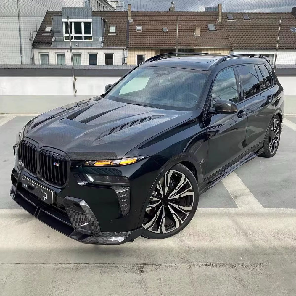 For BMW X7 LD Style Carbon Fiber Body Kit Front Bumper Attachment of Front Lip Grill