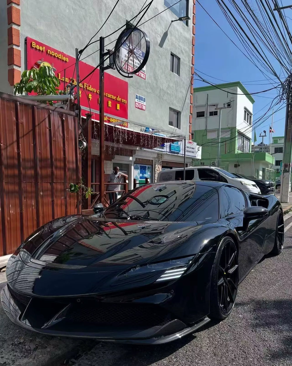 Dry Carbon Fiber OEM Style for Ferrari SF90 Front Lip Skirt Rear Diffuser Spoiler Body Kit Car Parts