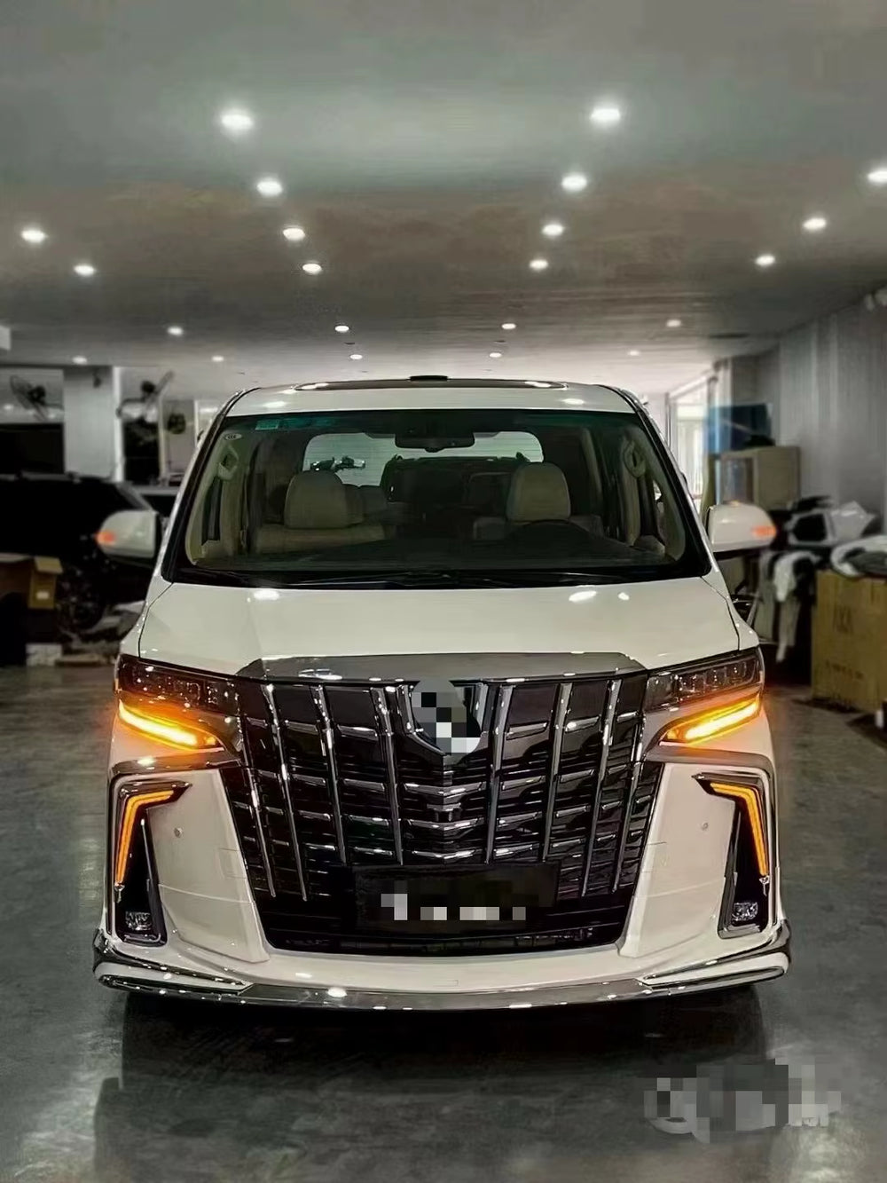 For Toyota Alphard 2008-2015 Upgrade to 2019-2020 New Models Body Kit Front and Rear Bumper Spoiler Diffuser Headlights